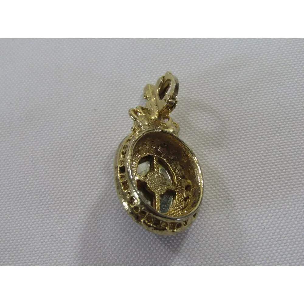 VTG Pendant Amethyst‎ Purple Rhinestone Gold Tone 1.5